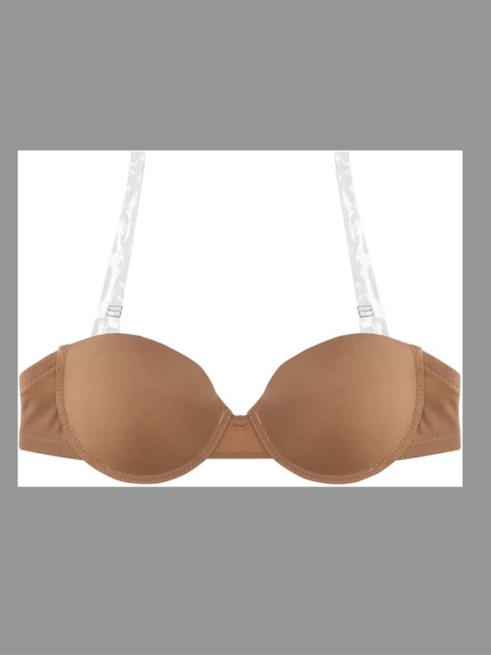 Youmita Bra Invisible Removable Shoulder Straps & Back Strap Plunge SZ 36C NWT